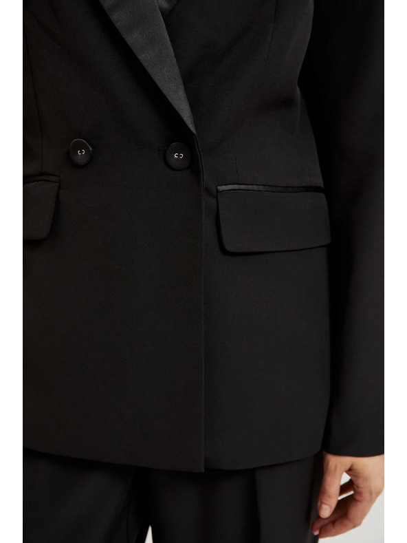 Moodo Elegáns fekete zakó díszes hajtókával Moodo