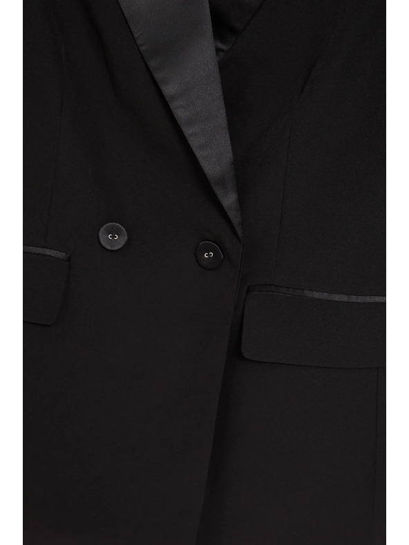 Moodo Elegáns fekete zakó díszes hajtókával Moodo