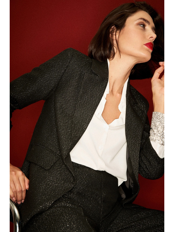 Moodo Fekete háromnegyedes ujjú zakó Moodo