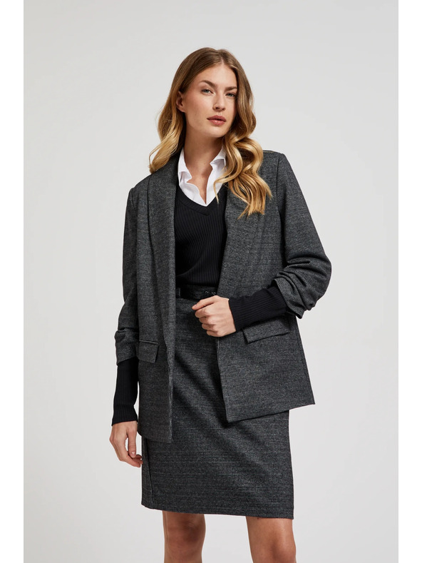 Moodo Szürke zakó ráncolt ujjal Moodo