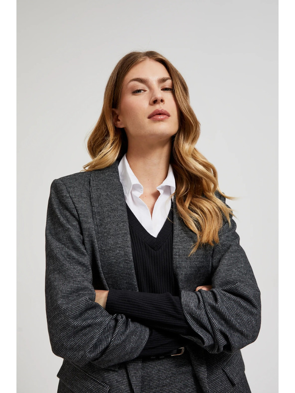 Moodo Szürke zakó ráncolt ujjal Moodo