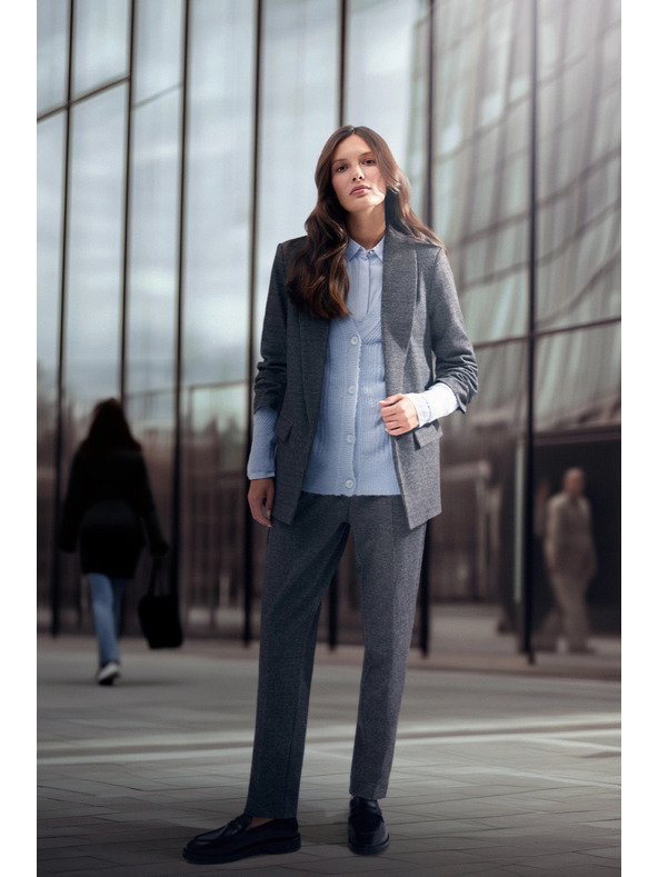 Moodo Szürke zakó ráncolt ujjal Moodo