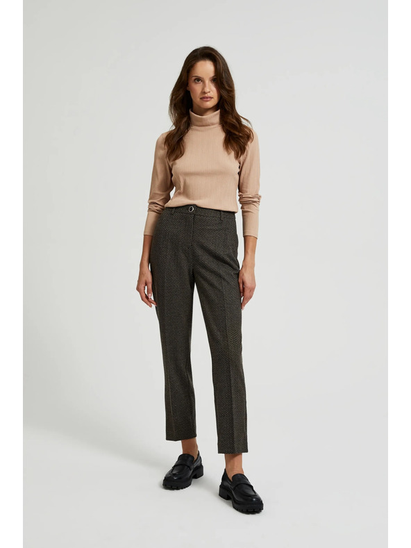 Moodo Fekete fémszálas cigaretta szabású nadrág Moodo