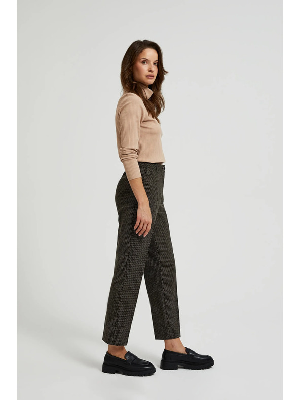 Moodo Fekete fémszálas cigaretta szabású nadrág Moodo