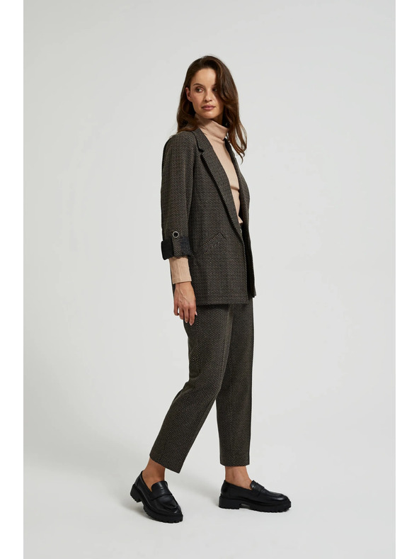 Moodo Fekete fémszálas cigaretta szabású nadrág Moodo