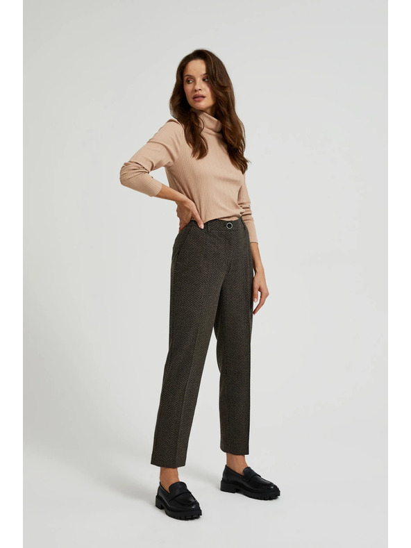 Moodo Fekete fémszálas cigaretta szabású nadrág Moodo