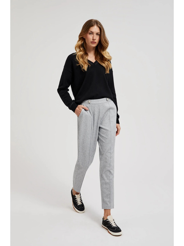 Moodo Sima egyenes szárú gombos szürke nadrág Moodo