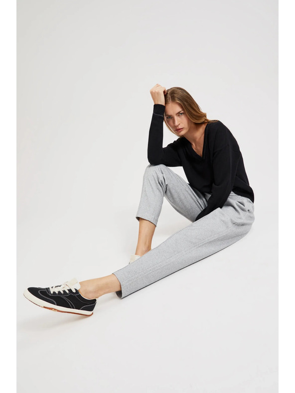 Moodo Sima egyenes szárú gombos szürke nadrág Moodo