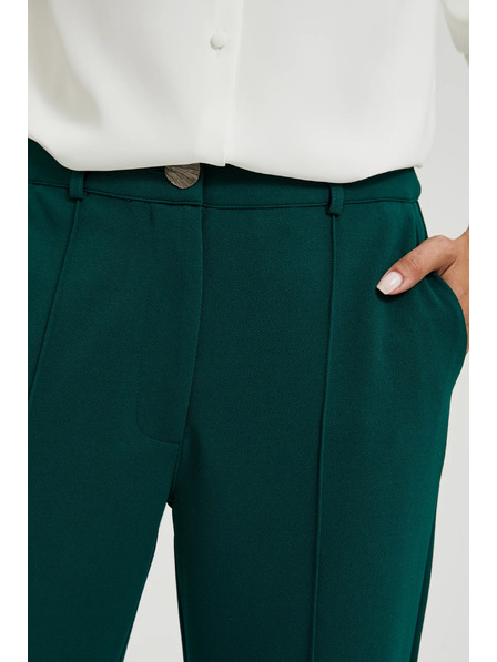 Moodo Zöld egyenes szárú kockás nadrág Moodo