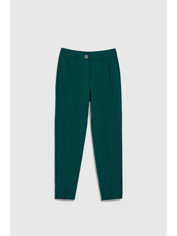 Moodo Zöld egyenes szárú kockás nadrág Moodo