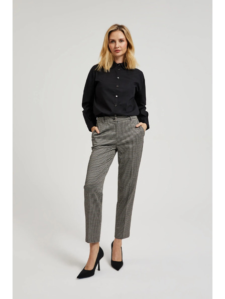 Moodo Elegáns bézs pepita mintás nadrág Moodo