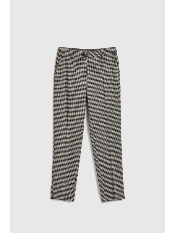 Moodo Elegáns bézs pepita mintás nadrág Moodo