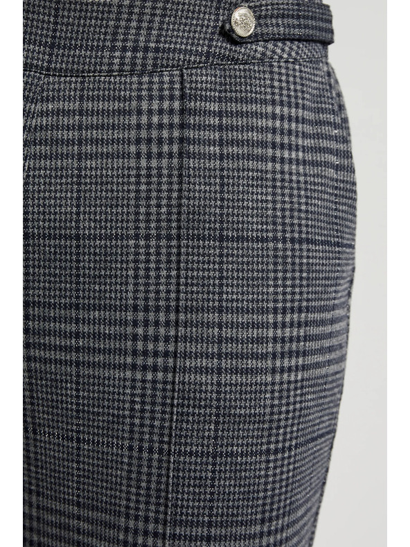 Moodo Szürke kockás egyenes szárú nadrág Moodo