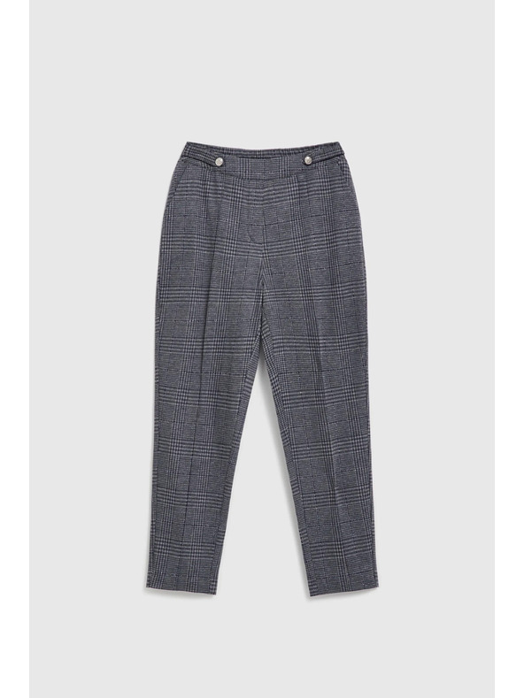 Moodo Szürke kockás egyenes szárú nadrág Moodo