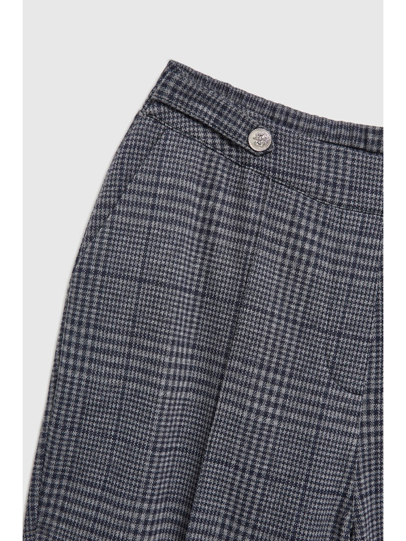 Moodo Szürke kockás egyenes szárú nadrág Moodo