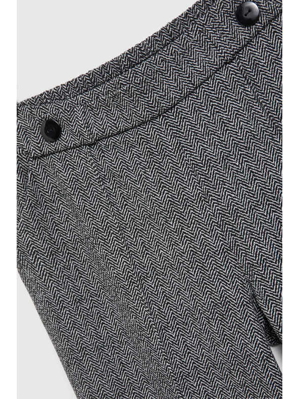 Moodo Szürke egyenes szárú kockás nadrág Moodo