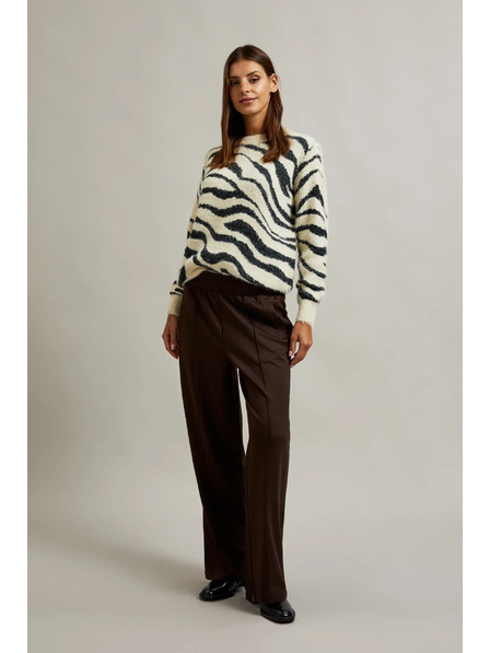 Moodo Barna gumis derekú széles szárú nadrág Moodo