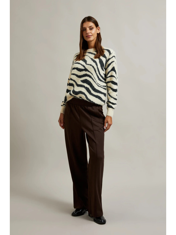 Moodo Barna gumis derekú széles szárú nadrág Moodo