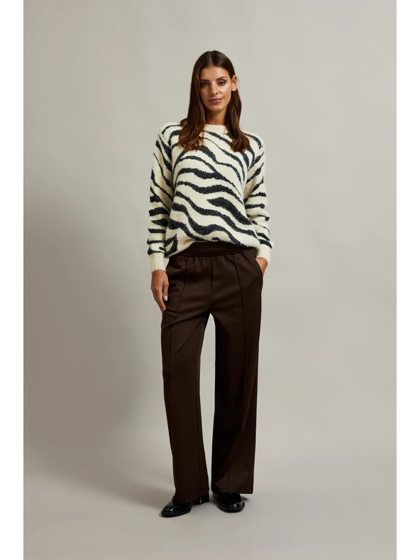 Moodo Barna gumis derekú széles szárú nadrág Moodo