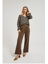 Moodo Bézs széles szárú gombos nadrág Moodo