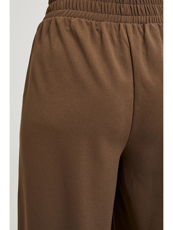 Moodo Bézs széles szárú gombos nadrág Moodo