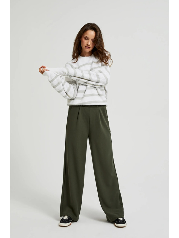 Moodo Olíva széles szárú gombos nadrág Moodo