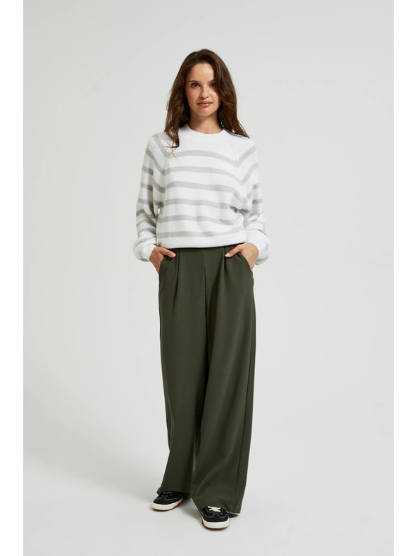 Moodo Olíva széles szárú gombos nadrág Moodo