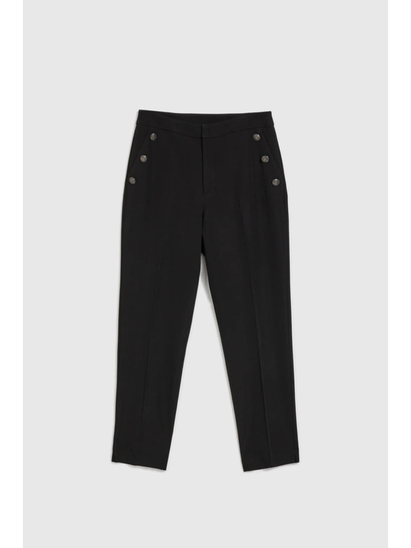 Moodo Fekete díszes gombos zsebes nadrág Moodo
