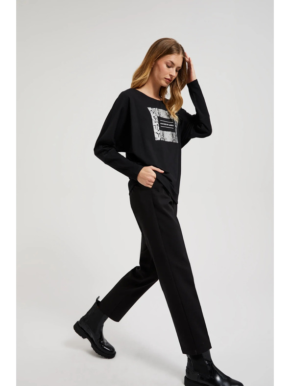 Moodo Sima fekete szegélyes nadrág Moodo