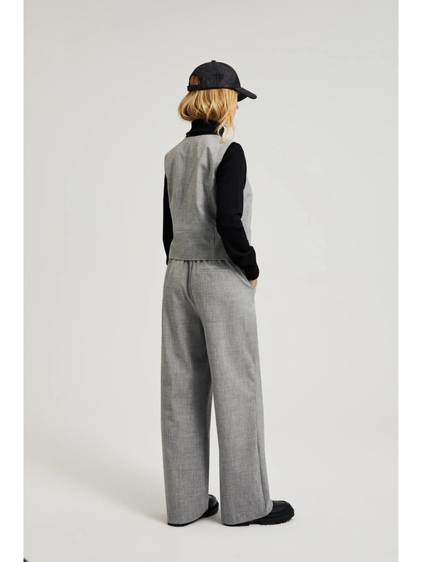 Moodo Elegáns szürke egyenes szárú nadrág Moodo