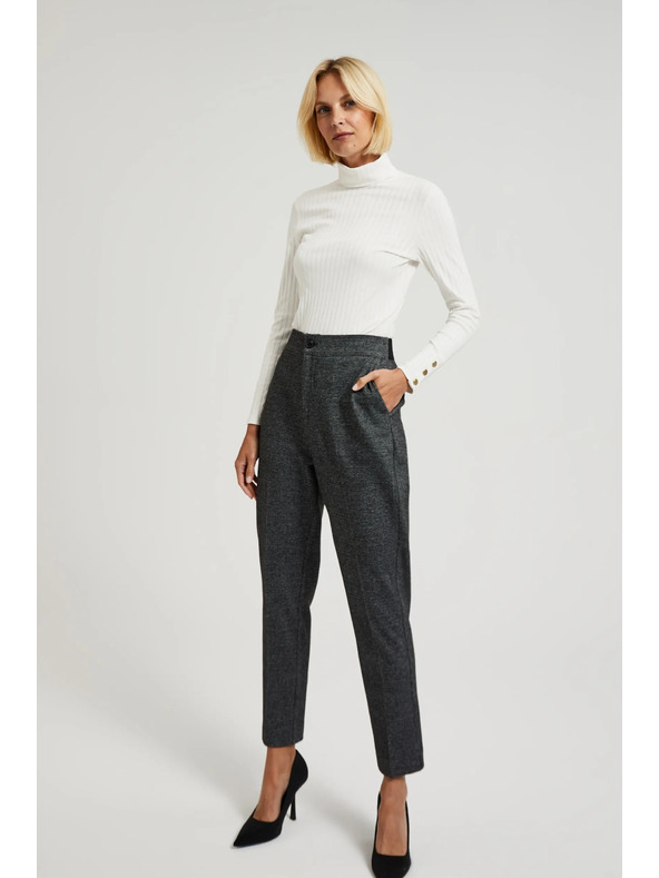 Moodo Cigaretta szabású fekete zsebes nadrág Moodo