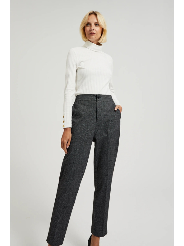 Moodo Cigaretta szabású fekete zsebes nadrág Moodo