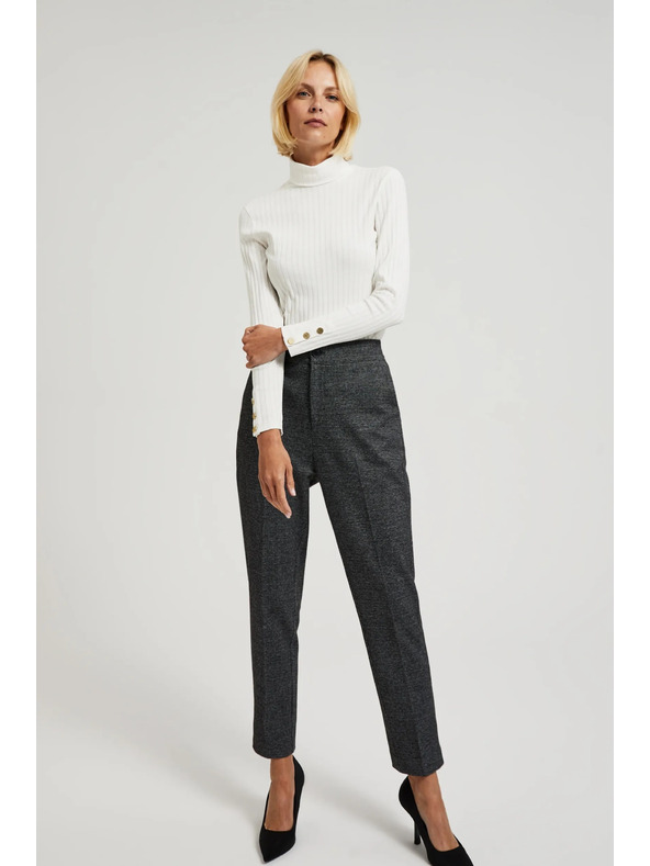 Moodo Cigaretta szabású fekete zsebes nadrág Moodo