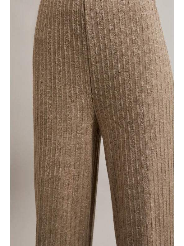 Moodo Bordázott fémszálas bézs nadrág Moodo
