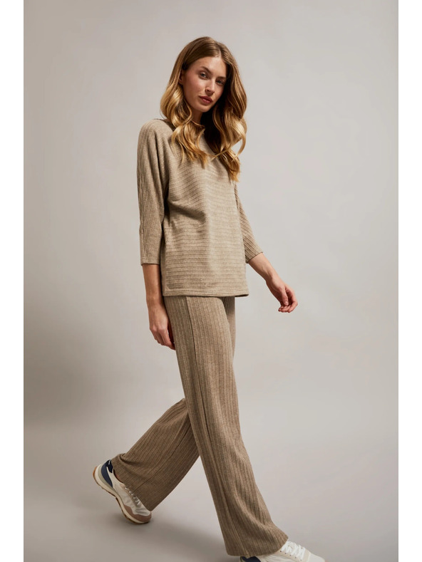 Moodo Bordázott fémszálas bézs nadrág Moodo