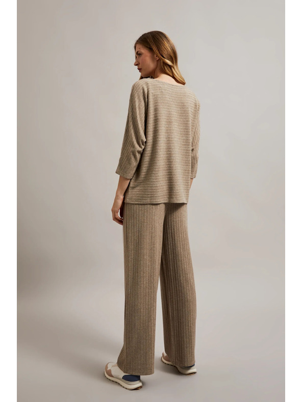 Moodo Bordázott fémszálas bézs nadrág Moodo