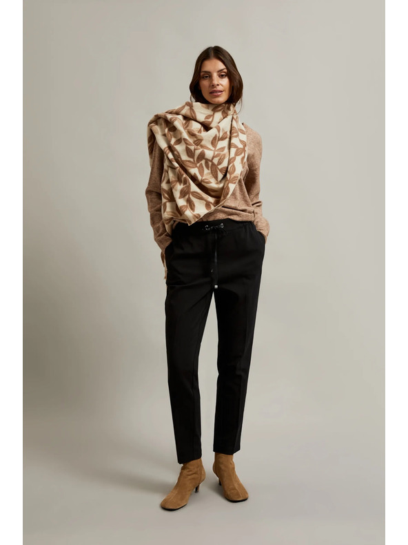 Moodo Fekete egyenes szárú nadrág övvel Moodo