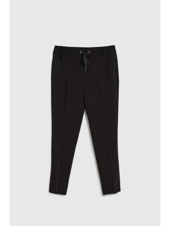 Moodo Fekete egyenes szárú nadrág övvel Moodo