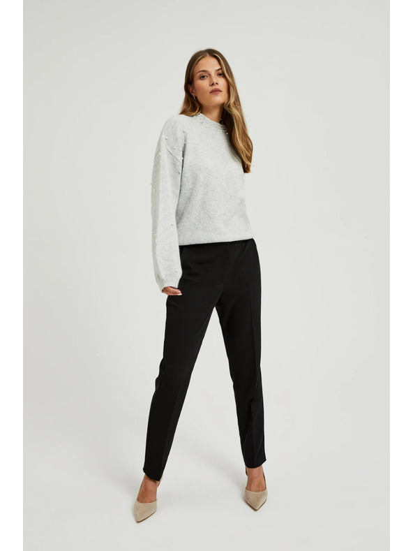 Moodo Elegáns fekete slim nadrág Moodo