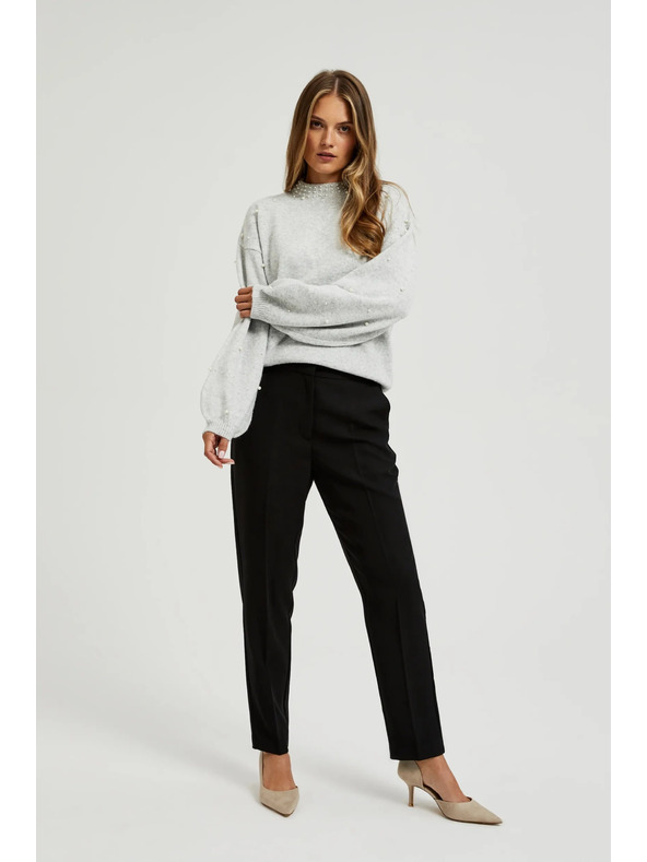 Moodo Elegáns fekete slim nadrág Moodo