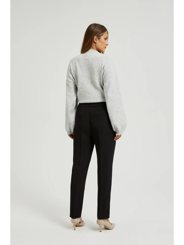 Moodo Elegáns fekete slim nadrág Moodo