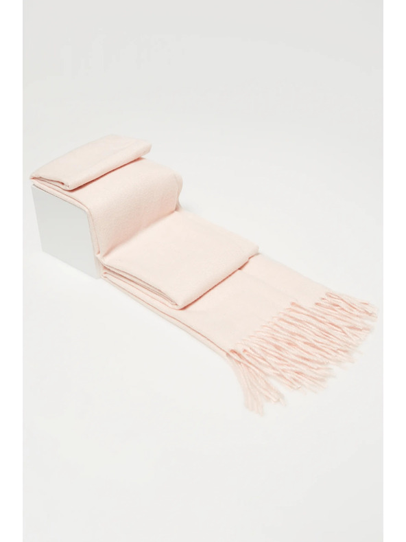 Moodo Sima rózsaszín sál rojtokkal Moodo