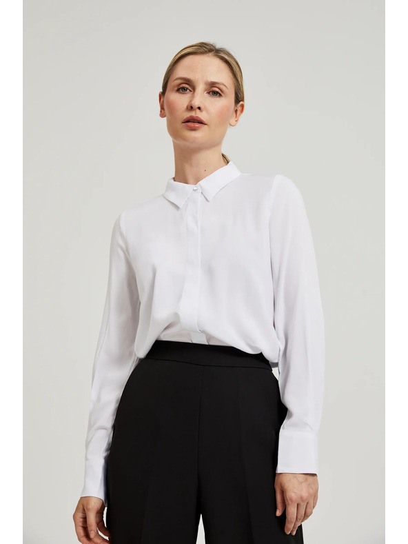 Moodo Viszkóz ing gallérral fehér Moodo