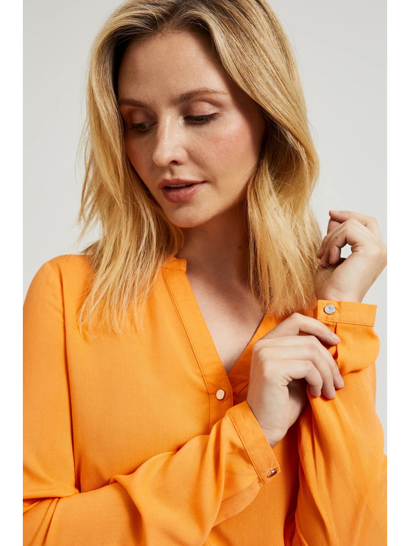 Moodo V-nyakú ing gombokkal narancssárga Moodo