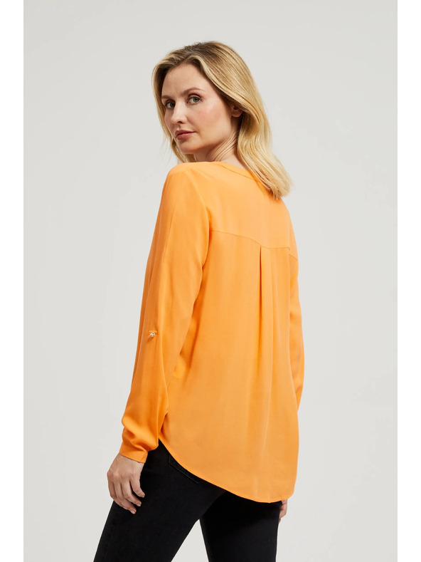 Moodo V-nyakú ing gombokkal narancssárga Moodo