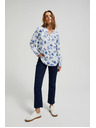 Moodo Fehér ing virágmintával és hosszú ujjakkal Moodo