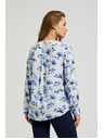 Moodo Fehér ing virágmintával és hosszú ujjakkal Moodo