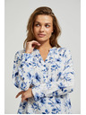 Moodo Fehér ing virágmintával és hosszú ujjakkal Moodo