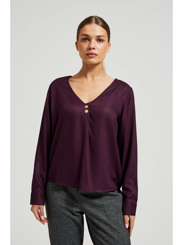 Moodo V-nyakú ing díszgombokkal lila Moodo