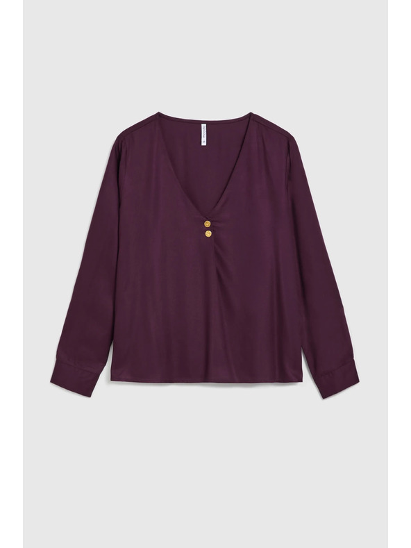 Moodo V-nyakú ing díszgombokkal lila Moodo